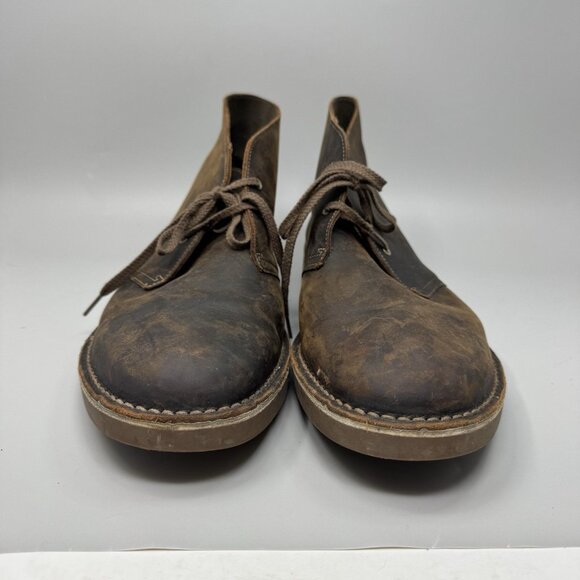 CLARKS Bushacre 2 Dark Brown Leather Desert Chukka Boots Men\'s Size 13 WIDE main image 9